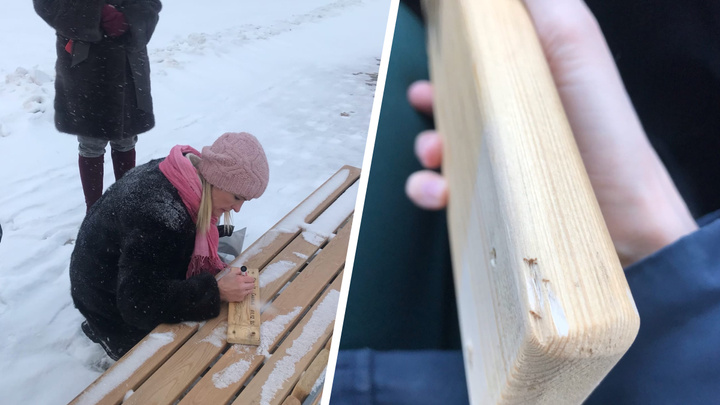 Лавки за 85 тысяч в путинском сквере оказались из дешевой древесины