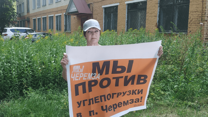 В трех городах Кузбасса прошли одиночные пикеты против строительства углепогрузки у поселка Черемза