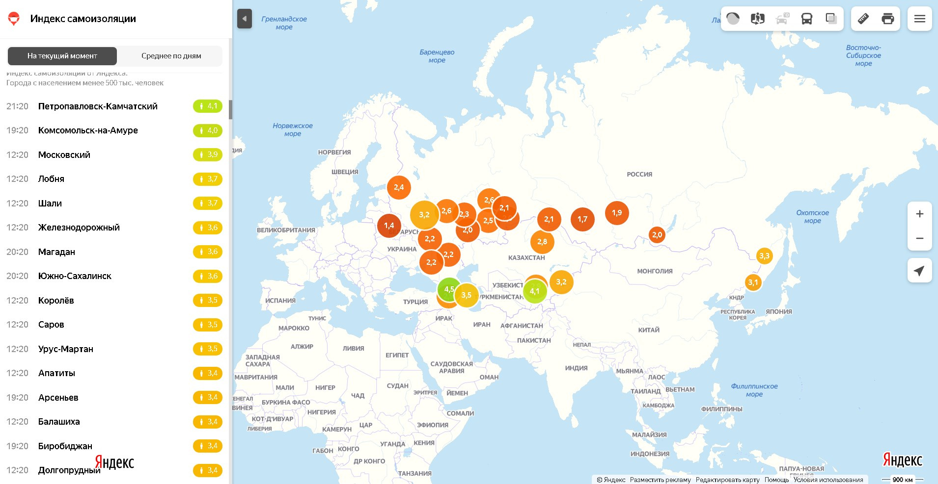 Карта осадков саров