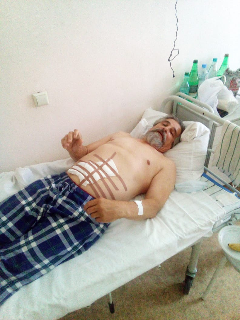 Пострадавший Михаил Саламатов после операции Пострадавший Михаил Саламатов после операции
