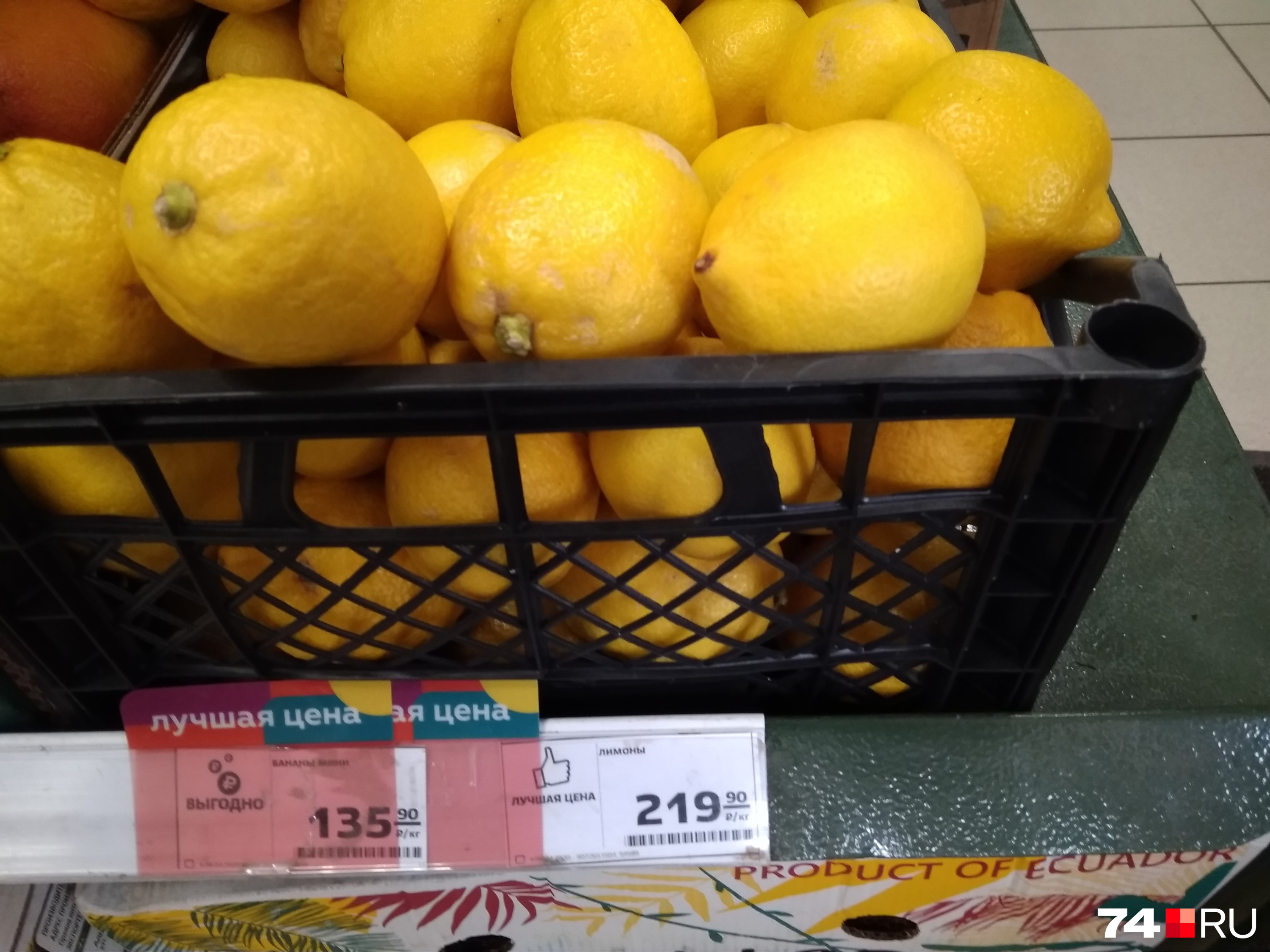 В Центральном районе лимоны в «Магните» стоят чуть дороже, чем в Ленинском районе