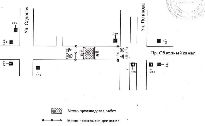 Схема перекрытия дороги для ремонтных работ