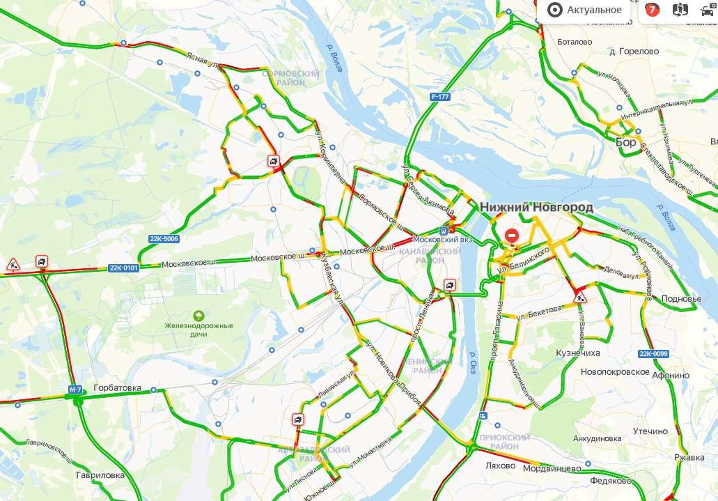 Пробки нижний новгород борский мост сейчас онлайн карта смотреть