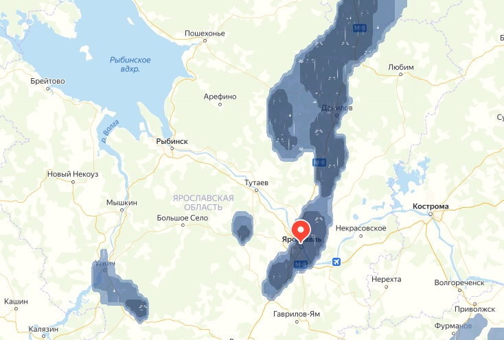 Карта осадков нарышкино