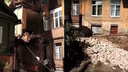«Рухнула несущая стена»: появилось видео обрушения дома на улице Галактионовской