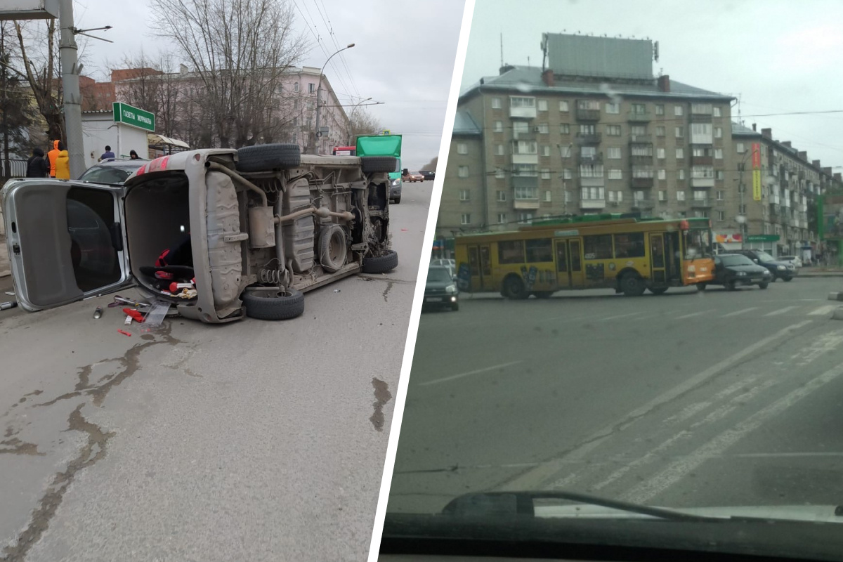 Нгс происшествия новосибирск сегодня. Авария на Кирова сегодня Новосибирск. Иномарка на боку перевернута.
