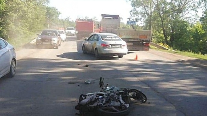 Появилось видео смертельного ДТП под Уфой, в котором погиб мотоциклист