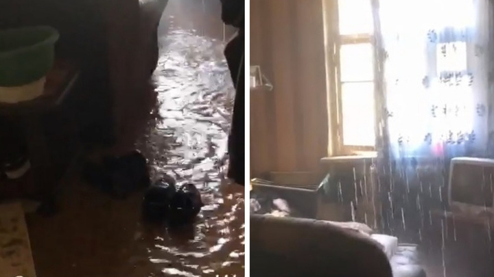 Ливень с потолка: в Перми после подачи тепла затопило квартиры в аварийном доме, из которого не расселили жильцов