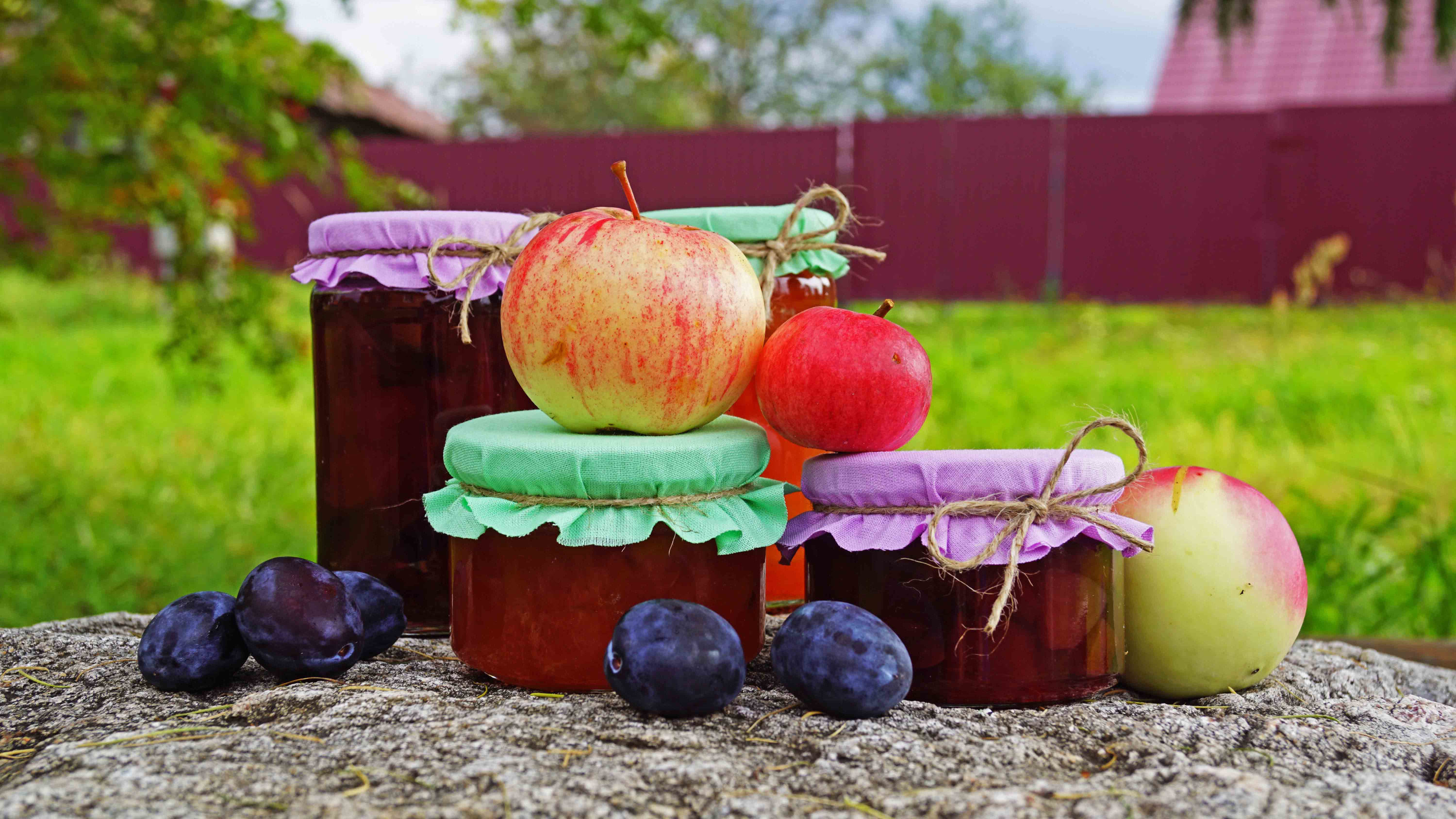 Сливы и яблоки из нашего сада. <a href="https://www.instagram.com/farmstead_ivishenie/?hl=nl" target="_blank" class="_">И джемы из этих плодов</a>