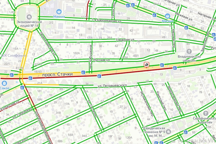Карта ростова на дону пробки