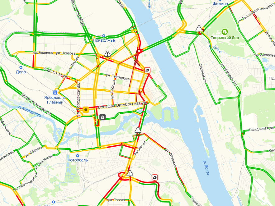 Пробки ярославль сейчас московский проспект. Московский проспект Ярославль на карте. Час "пик" картограмма.
