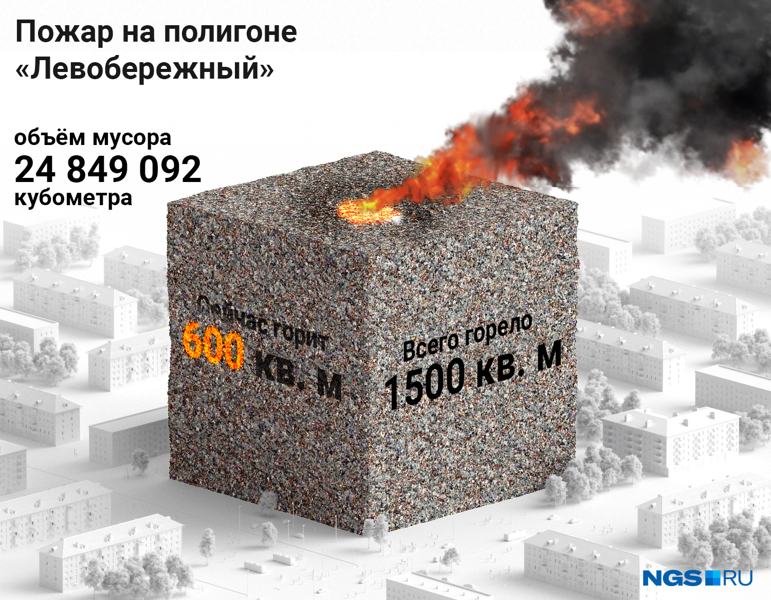 Площадь возгорания постепенно сокращается — с 1500 до 600 квадратных метров