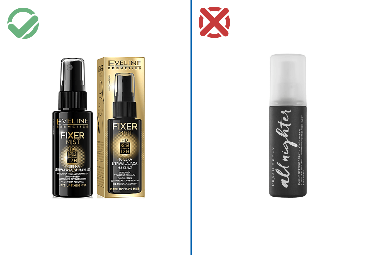 Eveline Cosmetics Make-Up Fixing Mist HD Long Lasting Formula — 366–400 рублей / Urban Decay All Nighter — 2590 рублей Eveline Cosmetics Make-Up Fixing Mist HD Long Lasting Formula — 366–400 рублей / Urban Decay All Nighter — 2590 рублей