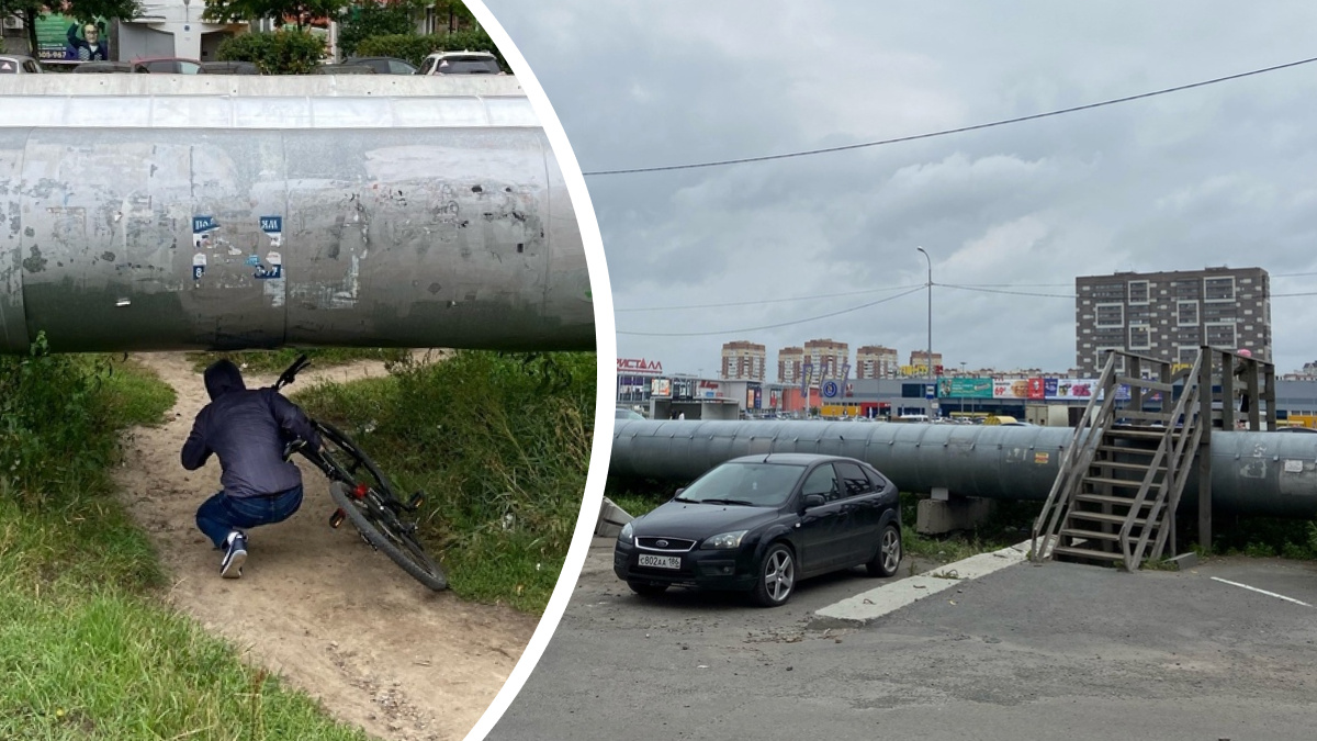 «Полное убожество»: тюменский урбанист — о наземных трубопроводах, уродующих город (посмотрите сами)