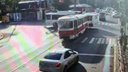 Видео момента ДТП: в центре Самары трамвай протаранил автобус