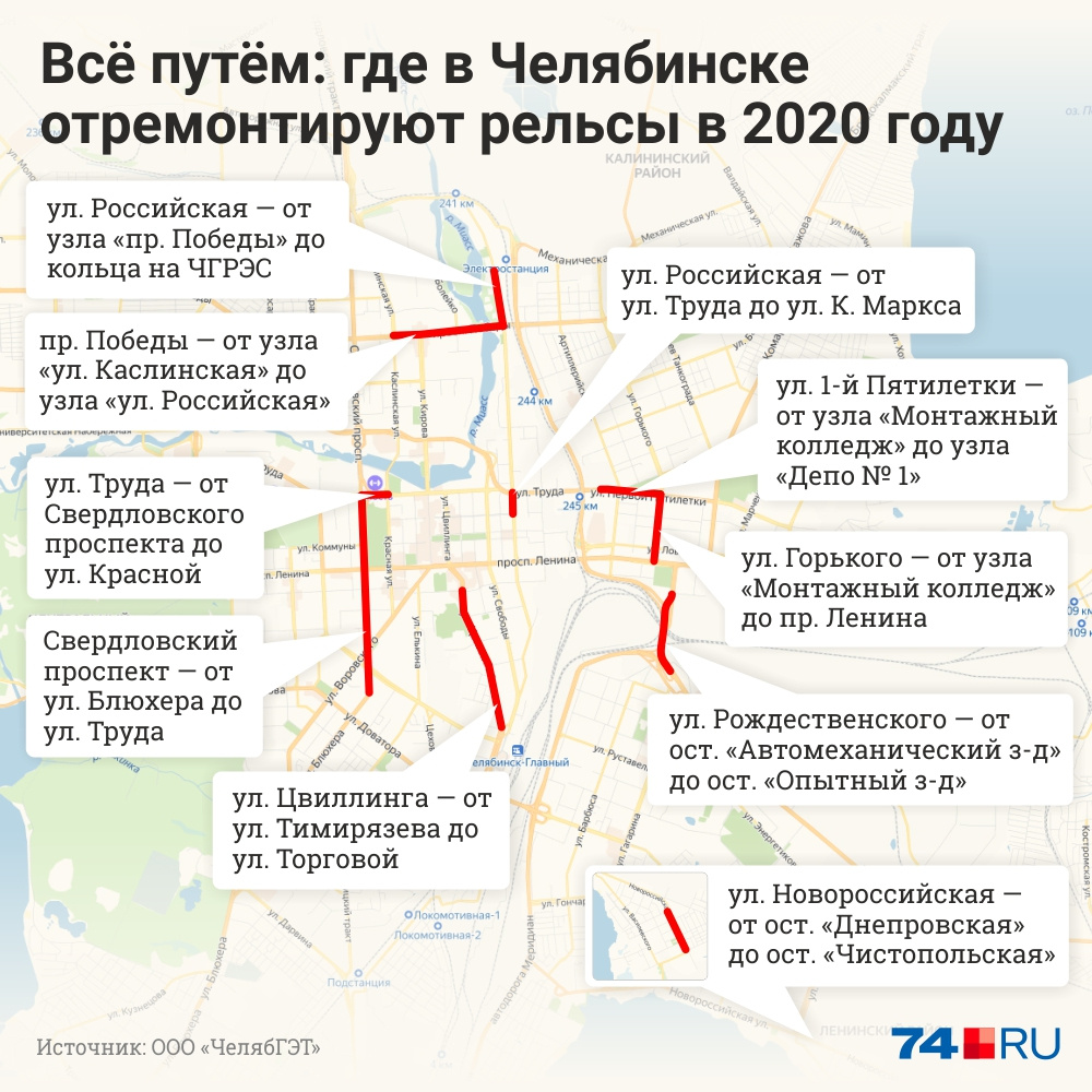 Карта перекрытия дорог челябинск