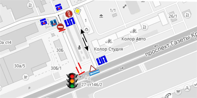 Схема движения по переулку Ярцевскому