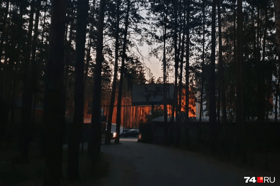 Так зарево пожара выглядело со стороны леса