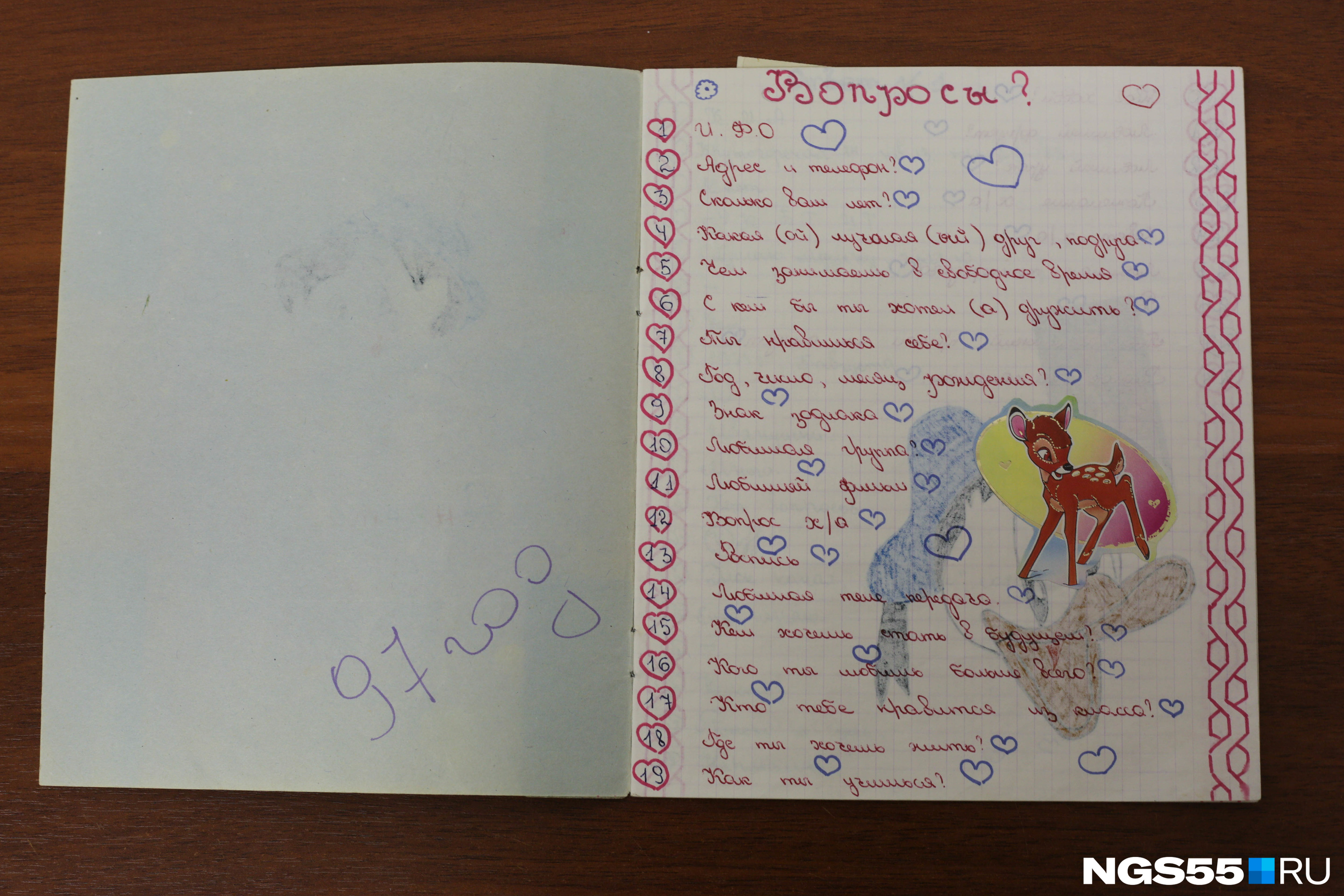 Личный дневник для девочек анкета друзей блокнот