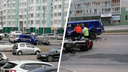 На Троллейной машина «Почты России» столкнулась с мотоциклом