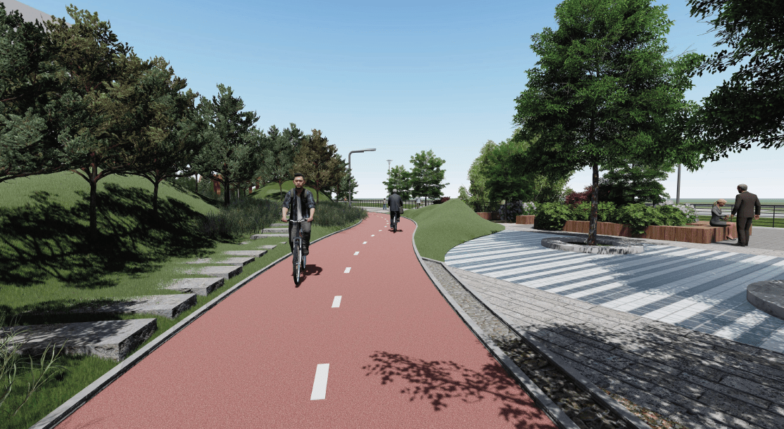 Архитекторы предложили сделать широкие велосипедные и пешеходные дорожки