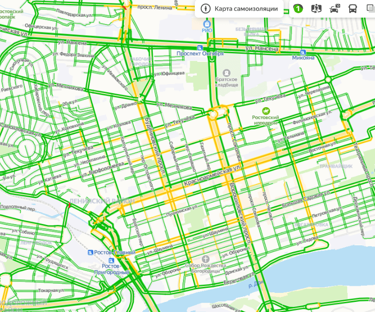 Карта пробок в ростове на дону сейчас