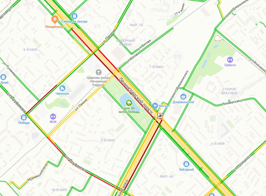 Карта ярославля пробки онлайн