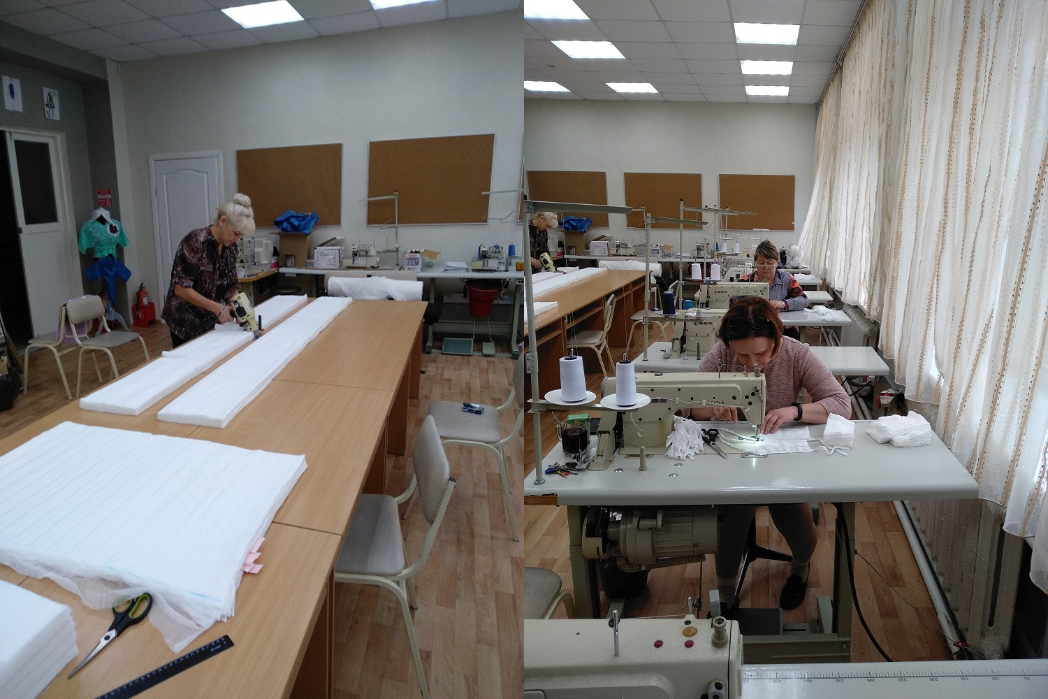 Изготовлением масок занимаются сотрудники техникума, которые обучают швей и портных Изготовлением масок занимаются сотрудники техникума, которые обучают швей и портных