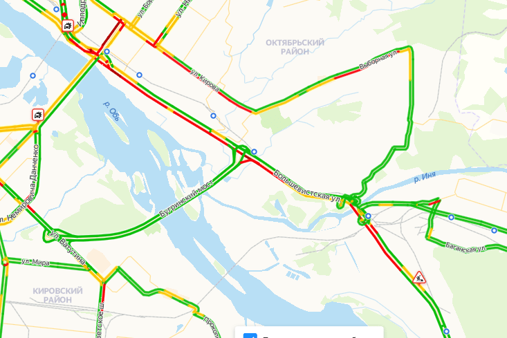Карта новосибирска пробки онлайн