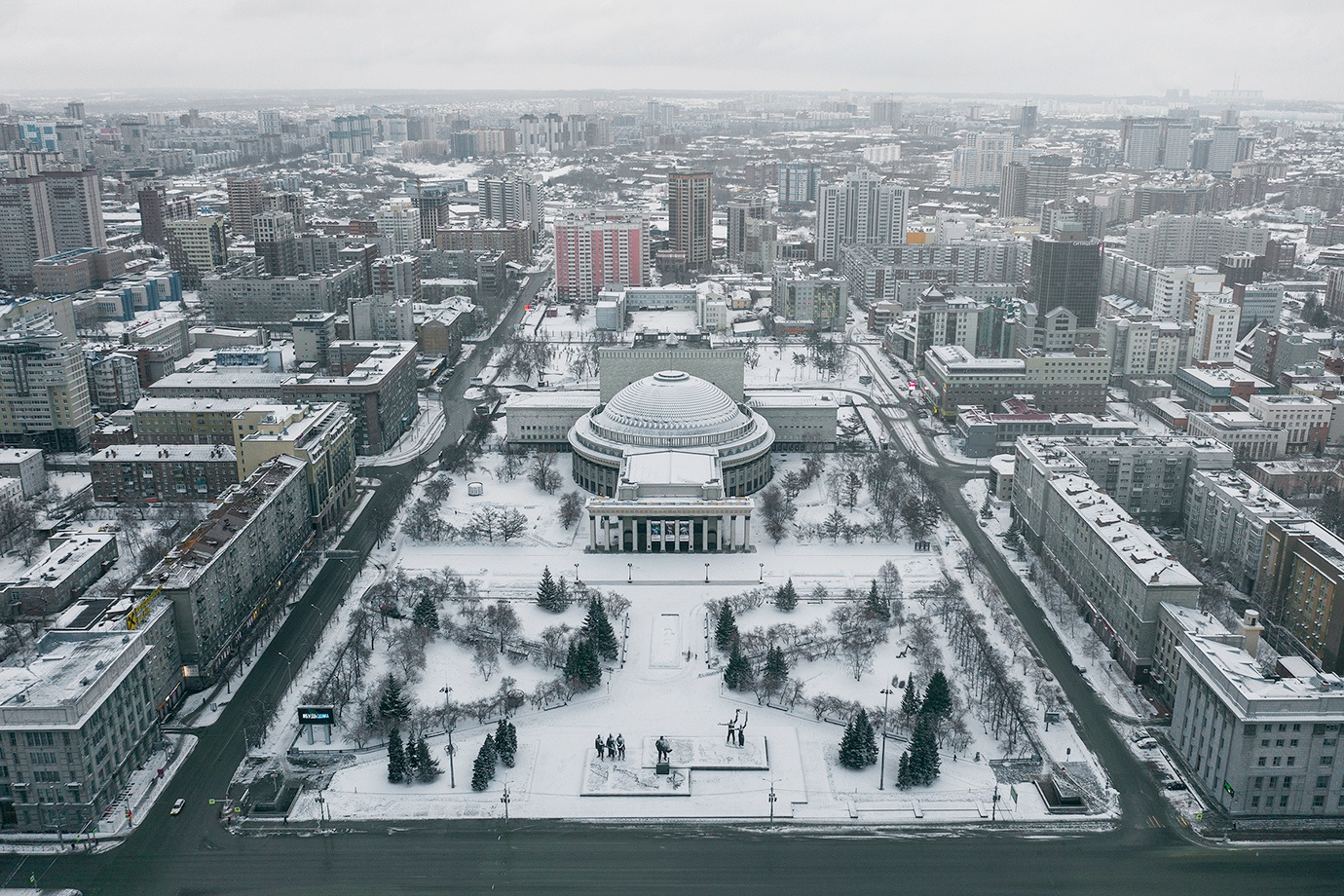 Новосибирск с высоты птичьего полета 2020