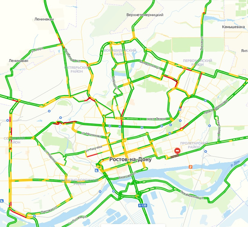 Пробки краснодар сейчас на карте