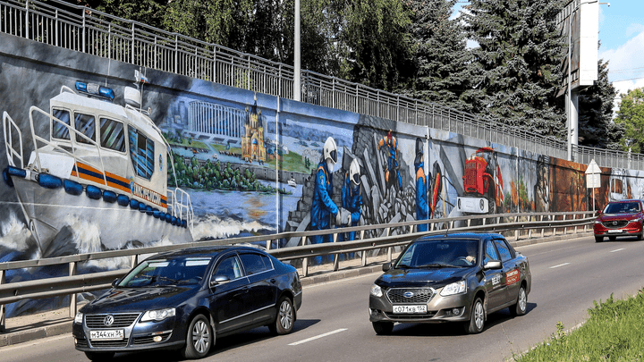 Видео дня. Нижегородский художник закончил работу над 800-метровой картиной о сотрудниках МЧС