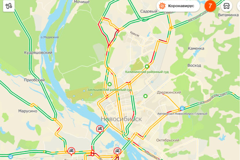 Карта новосибирска 2гис пробки