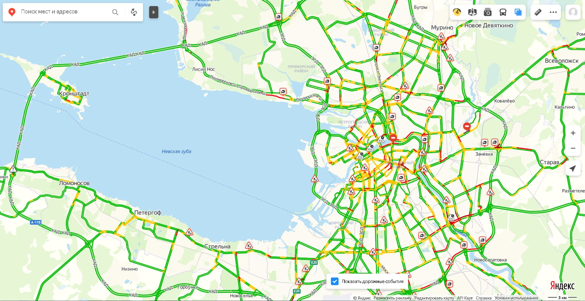 Пробки на дорогах спб в реальном времени карта онлайн бесплатно без регистрации смотреть