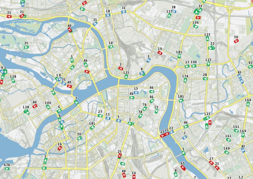 Карта движения автобусов спб онлайн в реальном