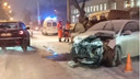 С первым снегом: появилось видео аварии на проспекте Кирова
