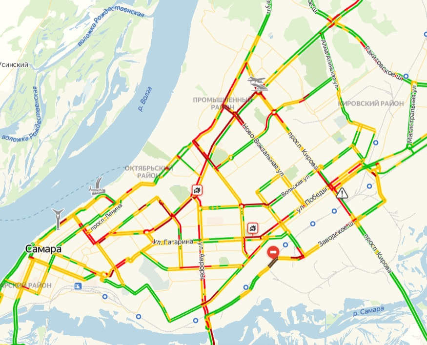 Самара карта с пробками