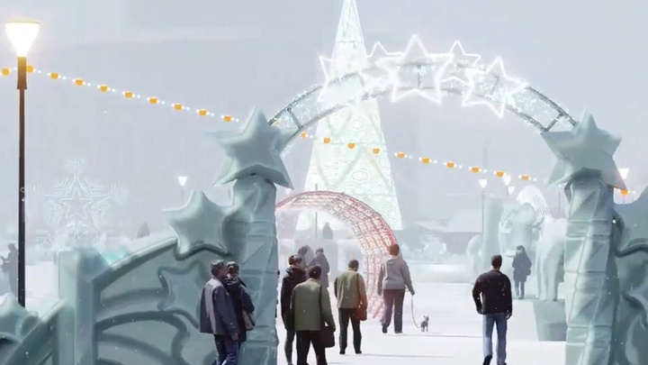 Каким будет главный ледовый городок Челябинска, показали на видео с прогулкой между скульптурами