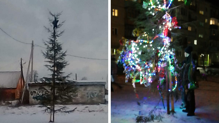 «Какой год, такая и елка?» На Урале местные жители раскритиковали потрепанное новогоднее дерево