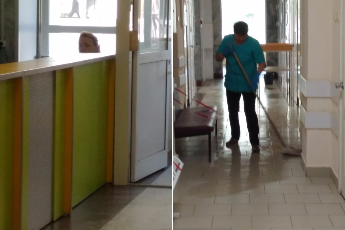 Снимки не очень хорошего качества, но на них можно разглядеть, что персонал действительно без масок и перчаток Снимки не очень хорошего качества, но на них можно разглядеть, что персонал действительно без масок и перчаток