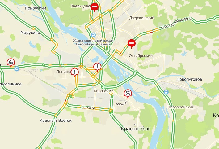 Карта новосибирска 2гис пробки