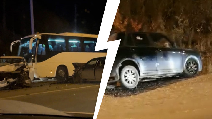 На Пермском тракте произошло ДТП с автобусом и тремя автомобилями. Трасса встала в огромной пробке
