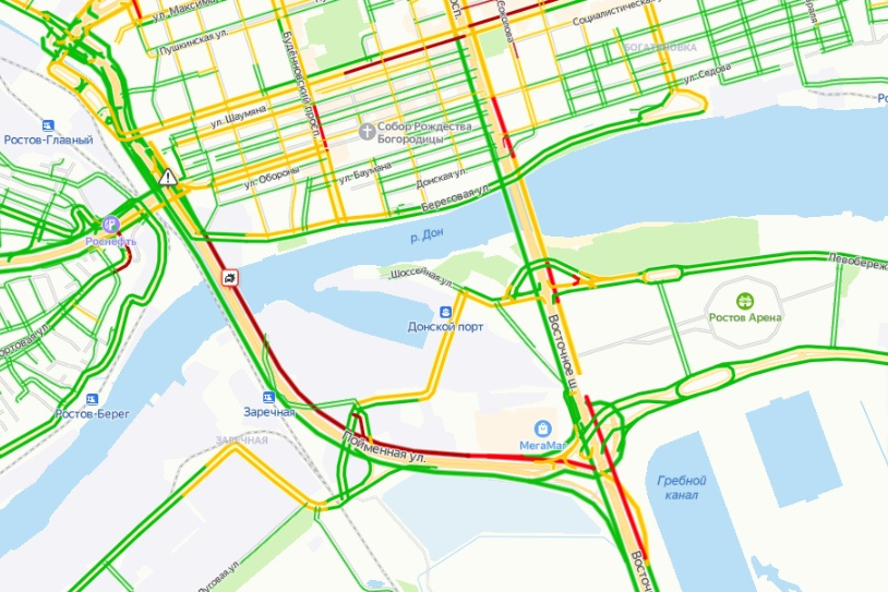 Карта пробок в ростове на дону сейчас