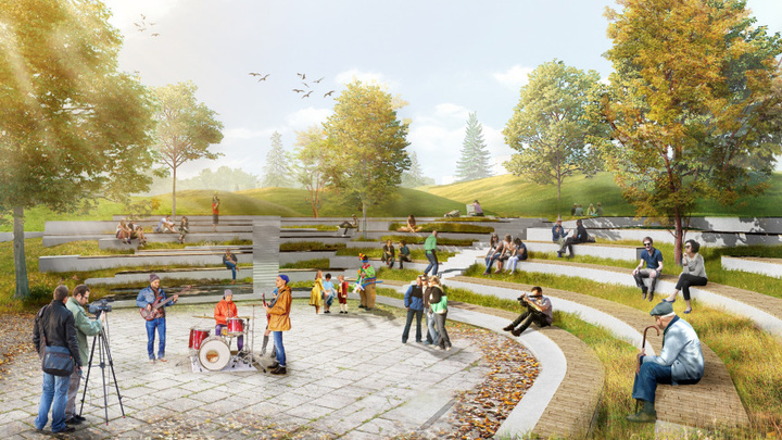 В мэрии Екатеринбурга выбрали парки, которые благоустроят в следующем году. Показываем эскизы
