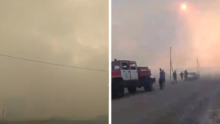 «Пепел падает с неба»: полыхающий пожар в Пышминском районе сняли на видео