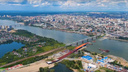 Летний Новосибирск сняли с высоты — посмотрите, как выглядят Октябрьский мост, планетарий и Экспоцентр с 800 метров
