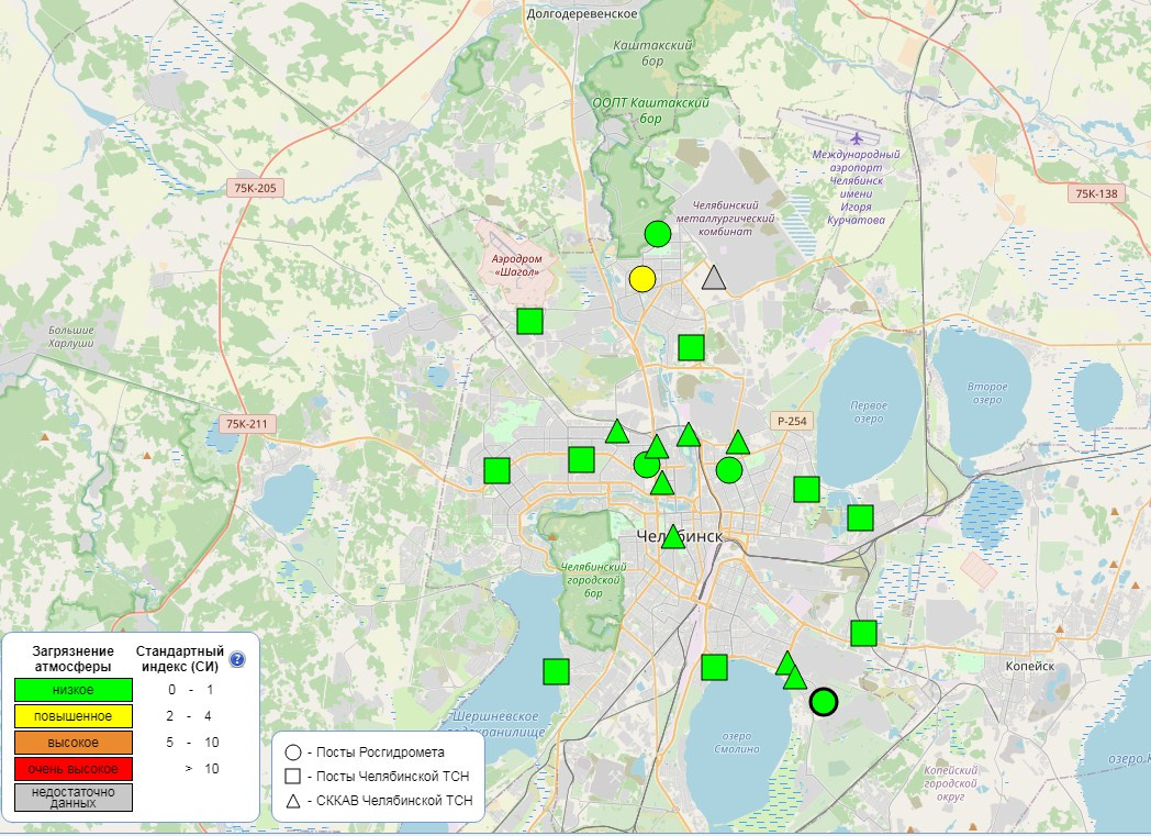 Карта смога екатеринбург