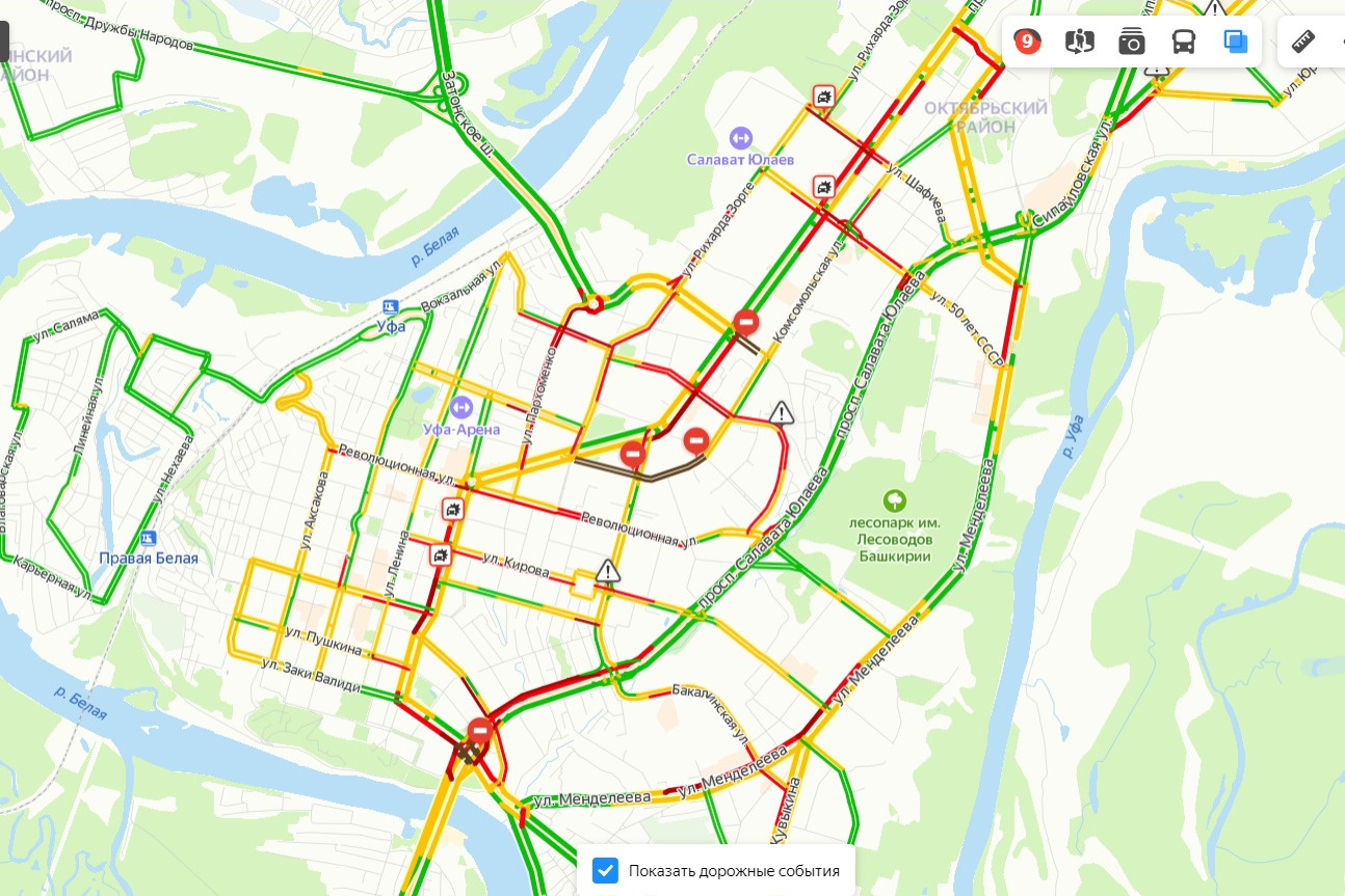 Пробки сейчас на карте