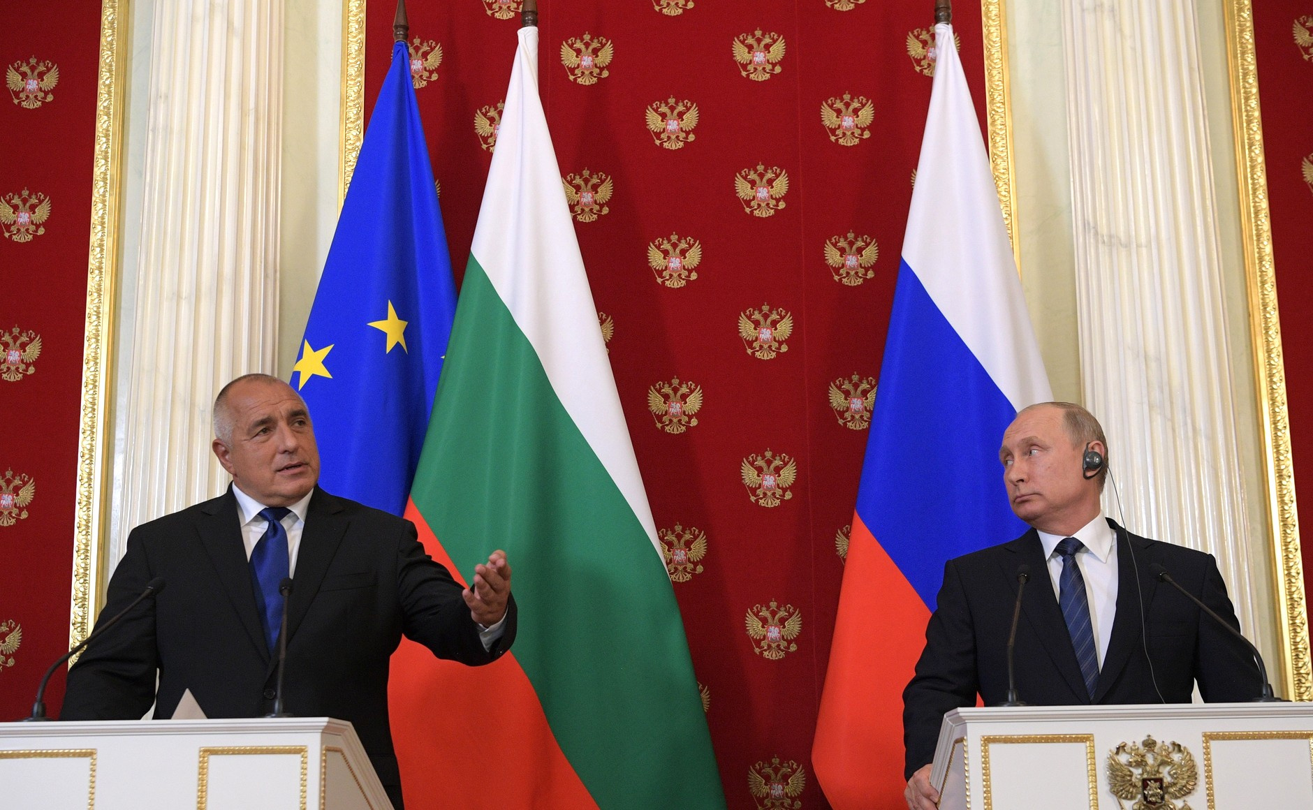 Премьер-министр Болгарии Бойко Борисов на переговорах с Владимиром Путиным, Кремль, 2018 год