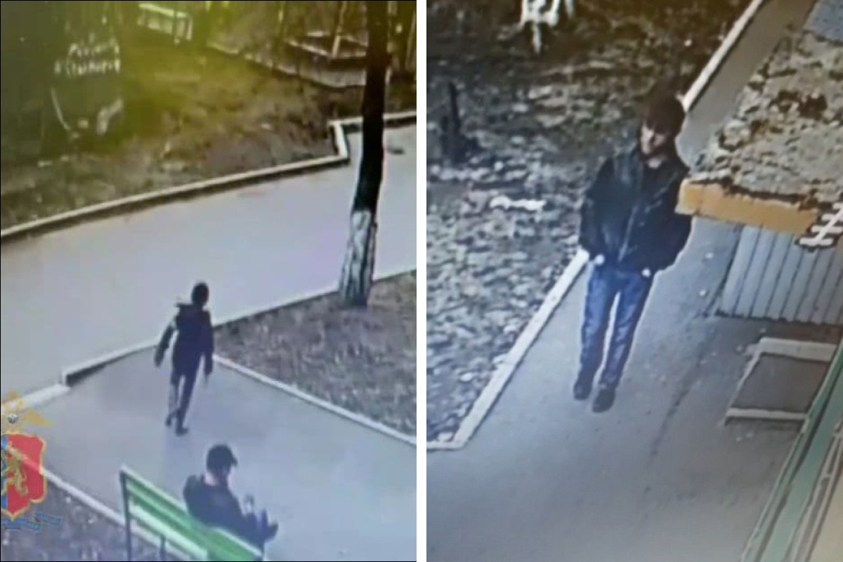 Фрагмент видео, где мальчик бежит прочь от мужчины